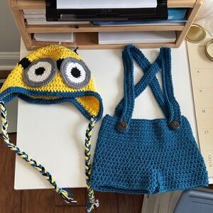 Crochet Minion Hat and Shorts Set